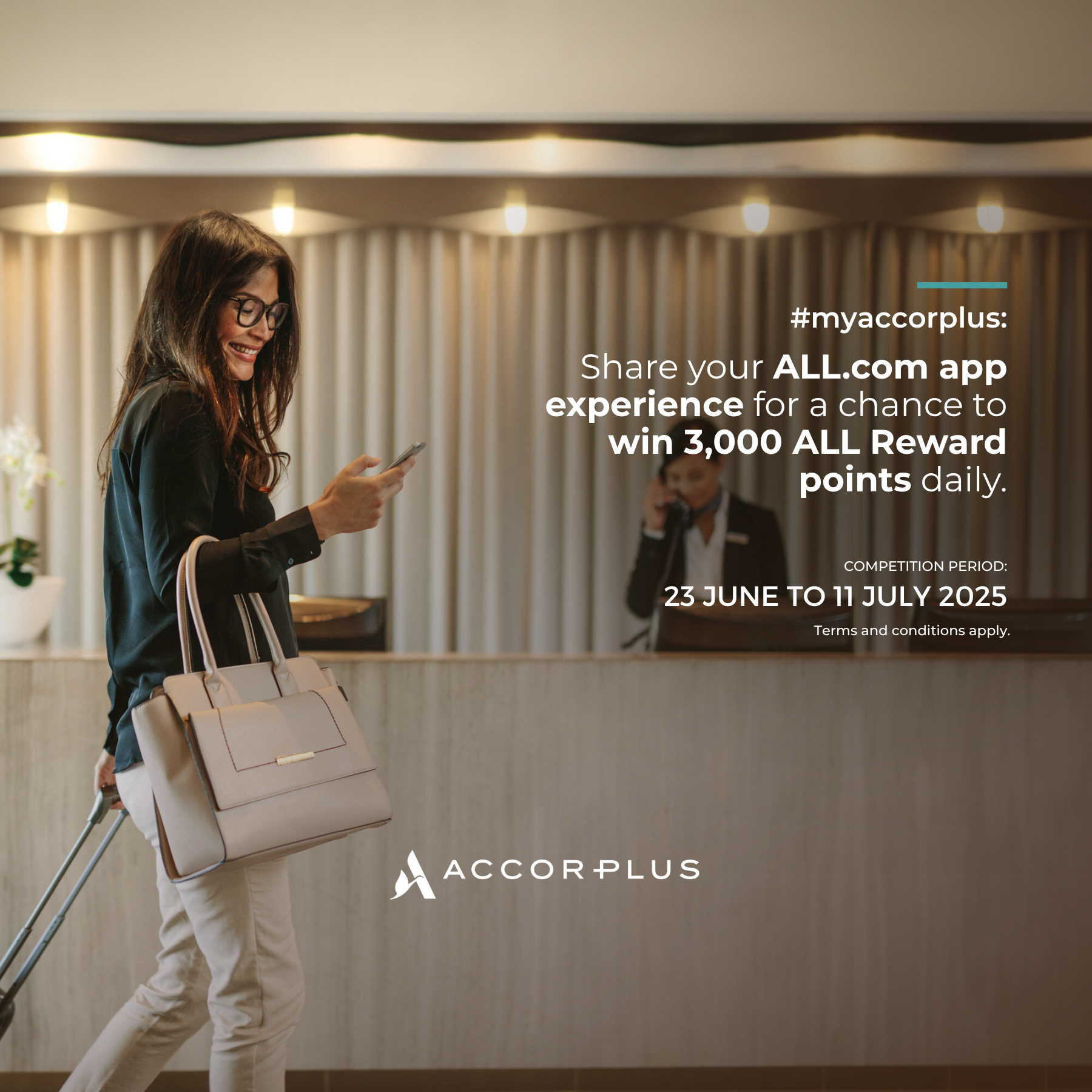 Accor Plus member using ALL.com app to access exclusive offers and rewards
